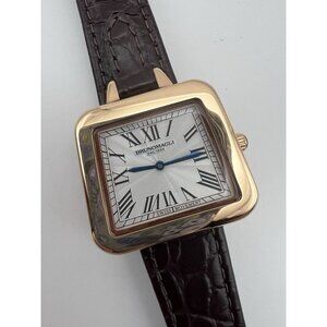 Bruno Magli Women’s Swiss Quartz Brown Croc Leather Band Watch NEW BATTERY